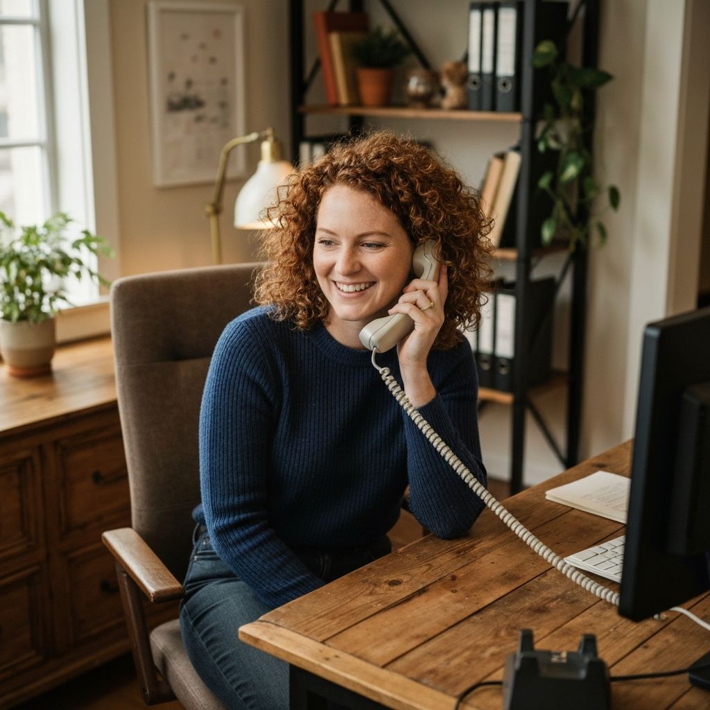The Telephone Club founder listening to a call
